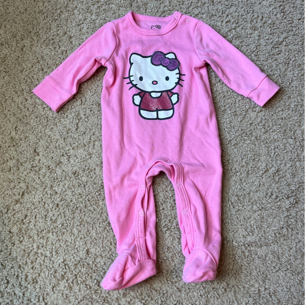 3m Baby Infant Hello Kitty Sanrio Sleeper Pjs Pink 2024 Footie Pyjamas